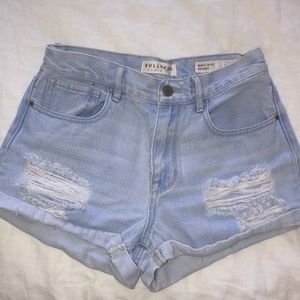 High Rise Shorts in Light Wash